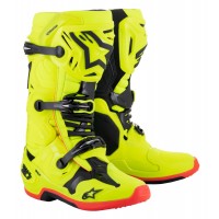 boty TECH 10, ALPINESTARS (žlutá fluo/černá/červená fluo) 2025