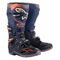 boty TECH 7 ENDURO DRYSTAR, ALPINESTARS (modrá/šedá/oranžová/černá) 2025