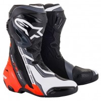 boty SUPERTECH R, ALPINESTARS (černá/červená fluo/bílá/šedá) 2025