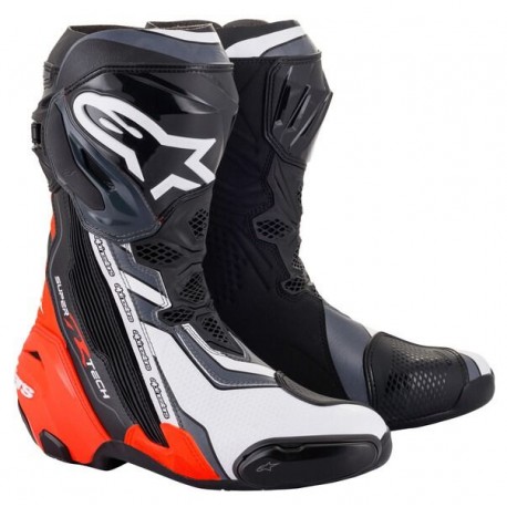 boty SUPERTECH R, ALPINESTARS (černá/červená fluo/bílá/šedá) 2025