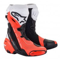 boty SUPERTECH R VENTED, ALPINESTARS (černá/bílá/červená fluo, perforovaná obšívka) 2025