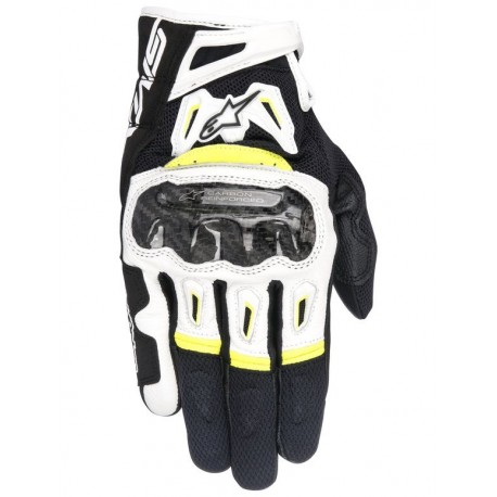 rukavice SMX-2 AIR CARBON, ALPINESTARS (černé/bílé/žluté fluo) 2025