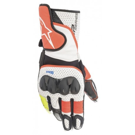 rukavice SP-2, ALPINESTARS (bílá/červená fluo/černá) 2025