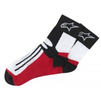 ponožky krátké RACING ROAD COOLMAX®, ALPINESTARS (černé/bílé/červené)