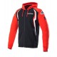 mikina na zip s kapucí HONDA, ALPINESTARS (červená/černá)