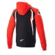 mikina na zip s kapucí HONDA, ALPINESTARS (červená/černá)