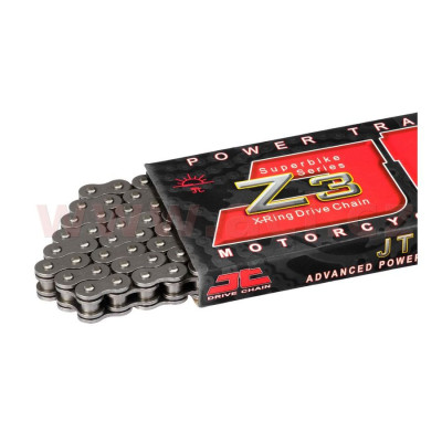 řetěz 520Z3, JT CHAINS (x-kroužek, barva černá, 112 článků vč. nýtovací spojky)