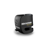 zámek kotoučové brzdy Micro XA5, OXFORD (integrovaný alarm, černý, průměr čepu 5,5 mm)