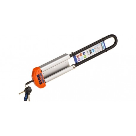 zámek na sněžné skútry SNOWBOSS SSF, OXFORD (oranžová, sada vč. držáku na zámek, průměr čepu 15 mm, pro š. pásu do 400 mm)