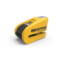zámek kotoučové brzdy Alpha Alarm XA14, OXFORD (integrovaný alarm, žlutý/černý, průměr čepu 14 mm)
