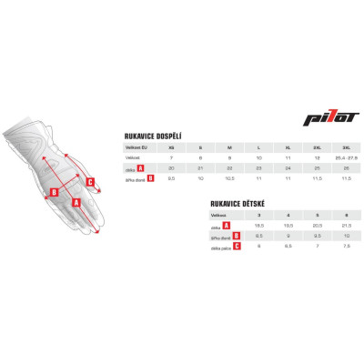 Motokrosové rukavice PIONEER, PILOT (černá)