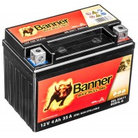 Motobaterie gelová 12V, YB4L-B, 4Ah, 35A, BANNER Bike Bull GEL 120x70x91