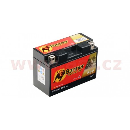 Motobaterie gelová 12V, YT9B-4, 8Ah, 115A, BANNER Bike Bull GEL 150x70x105