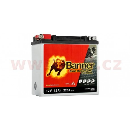 Motobaterie 12V, YTX14-BS, 12Ah, 220A, BANNER Bike Bull AGM PRO 150x88x145