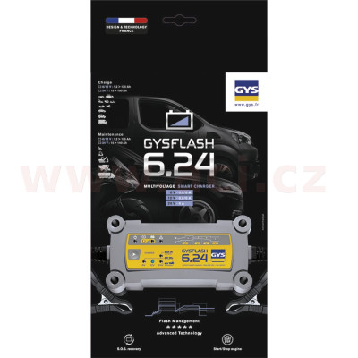 nabíječka GYSFLASH 6.24, 6/12/24 V, 15-170 Ah, 6/12 V 6 A, 24 V 4 A