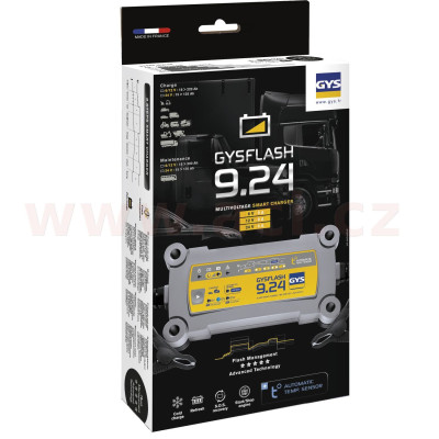 nabíječka GYSFLASH 9.24, 6/12/24 V, 15-300 Ah, 6/12 V 9 A, 24 V 6 A