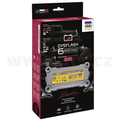 nabíječka GYSFLASH 6A HERITAGE, 6/12 V, 1.2-125 Ah, 6 A