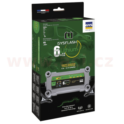 nabíječka GYSFLASH 6.12 LITHIUM 6A, 12 V, 1-125 Ah, 4/6 A