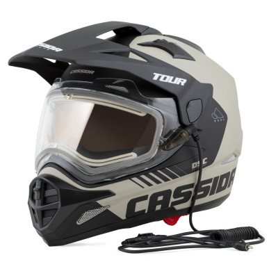 sada pro elektrický výhřev plexi přileb Tour, CASSIDA (čiré plexi, oranžová antifog clona)