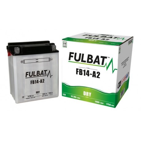 Motobaterie 12V, YB14-A2 (12N14-4A), 14Ah, 175A, konvenční 134x89x166, FULBAT (vč. balení elektrolytu)