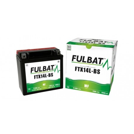 Motobaterie 12V, YTX14L-BS, 12,6Ah, 200A, bezúdržbová MF AGM 150x87x145 FULBAT (vč. balení elektrolytu)