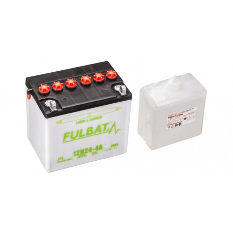 Motobaterie 12V, 12N24-4A, 24Ah, 240A, levá, konvenční, 184x124x175, FULBAT (vč. balení elektrolytu)