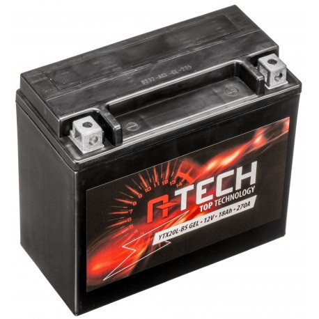 Motobaterie 12V, YTX20L-BS, 18Ah, 270A, bezúdržbová GEL 175x87x155, A-TECH (aktivovaná ve výrobě)