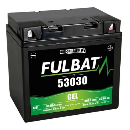 Motobaterie 12V, 53030 GEL (Y60-N30L-A) 30Ah, 325A, bezúdržbová GEL technologie 184x124x170 FULBAT (aktivovaná ve výrobě)