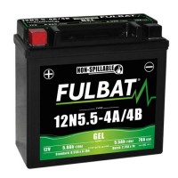 Motobaterie 12V, 12N5.5-4A GEL, 12V, 5.5Ah, 70A, bezúdržbová GEL technologie 135x60x130 FULBAT (aktivovaná ve výrobě)