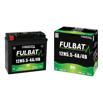 Motobaterie 12V, 12N5.5-4A GEL, 12V, 5.5Ah, 70A, bezúdržbová GEL technologie 135x60x130 FULBAT (aktivovaná ve výrobě)
