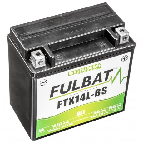 Motobaterie 12V, FTX14L-BS GEL, 12V, 12Ah, 200A, bezúdržbová GEL technologie 150x87x145 FULBAT (aktivovaná ve výrobě)