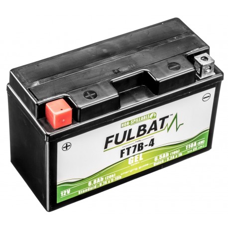 Motobaterie 12V, FT7B-4 GEL, 12V, 6.5Ah, 110A, bezúdržbová GEL technologie 150x65x93 FULBAT (aktivovaná ve výrobě)