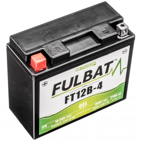 Motobaterie 12V, FT12B-4 GEL, 12V, 10Ah, 210A, bezúdržbová GEL technologie 150x69x130 FULBAT (aktivovaná ve výrobě)
