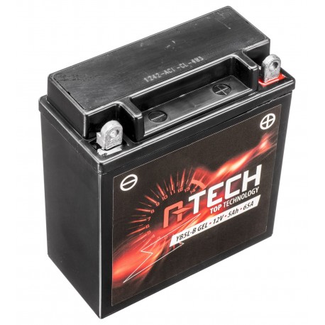 Motobaterie 12V, YB5L-B GEL, 5Ah, 65A, bezúdržbová GEL technologie 120x60x130, A-TECH (aktivovaná ve výrobě)