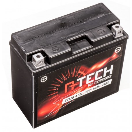 Motobaterie 12V, YT12B-4, YT12B-BS GEL, 12V, 10Ah, 210A, bezúdržbová GEL technologie 150x69x130 A-TECH (aktivovaná ve výrobě)