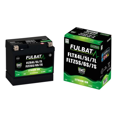 Lithiová motobaterie LiFePO4 (bez LCD) YTX4L-BS, YTX5L-BS, YTZ5S-BS, YTZ6S-BS FULBAT 12V, 2Ah, 120A, hmotnost 0,50 kg, 107x56x85