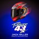přilba SUPERTECH R10 limitovaná edice JACK MILLER, ALPINESTARS (matný karbon/červená/modrá/žlutá/bílá) 2025