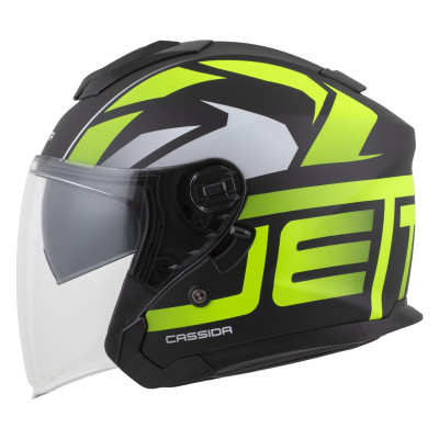 přilba Jet Tech 2.0 RoTo, CASSIDA (černá matná/žlutá fluo/bílá) 2025