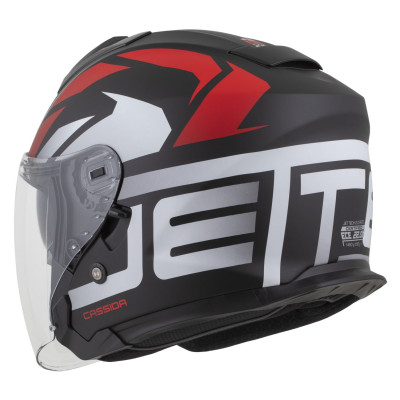 přilba Jet Tech 2.0 RoTo, CASSIDA (černá matná/červená/bílá) 2025