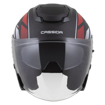 přilba Jet Tech 2.0 RoTo, CASSIDA (černá matná/červená/bílá) 2025