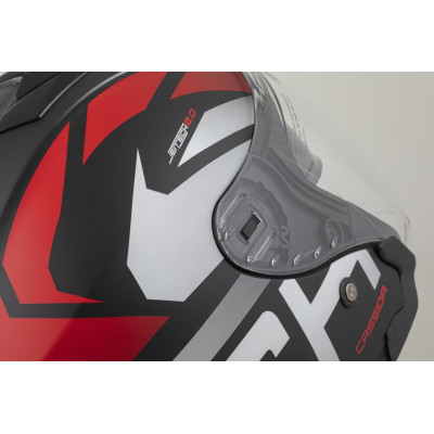 přilba Jet Tech 2.0 RoTo, CASSIDA (černá matná/červená/bílá) 2025