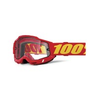 ACCURI 2, 100% Enduro Moto brýle červené, čiré Dual plexi