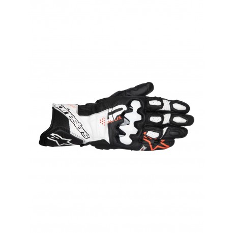 rukavice GP PLUS R V3, ALPINESTARS (černá/bílá/červená fluo) 2025