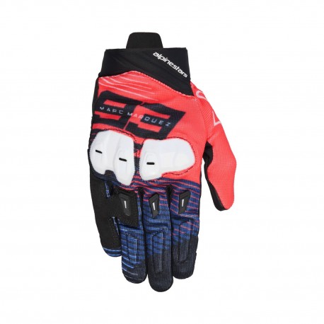 rukavice SP X 1 MM93 kolekce, ALPINESTARS (červená fluo/modrá/černá/bílá) 2025