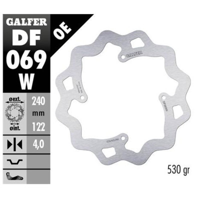 Zadní brzdový kotouč HONDA CR 125R/250R '95-'07, CR 500 '95-'00, CRF 250R/450R '02- WAVE (240X122X4MM), GALFER