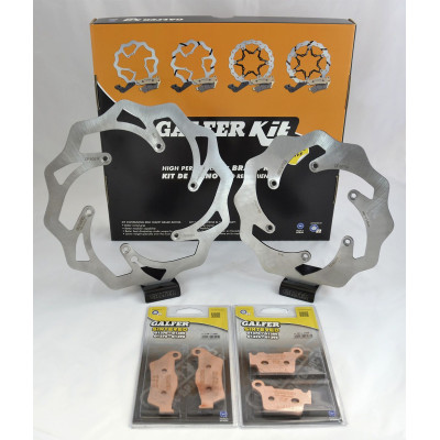 GALFER sada přední a zadní brzdové kotouče s brzdovými deskami KTM/HUSQVARNA/HUSABERG