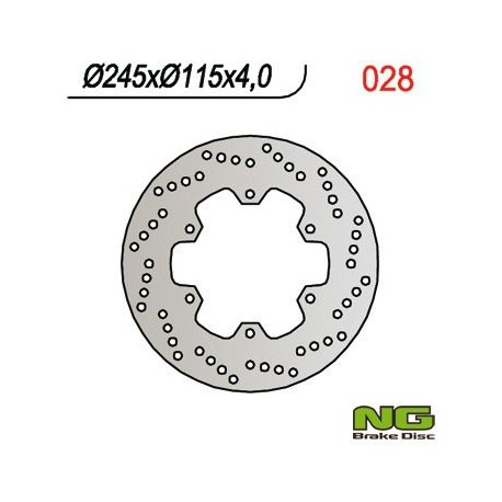 NG zadní brzdový kotouč DUCATI ST2 '97-'04, ST4 '03-06, MONSTER 620 '01-06, YAMAHA MAJESTY 250 '96-'08 (245X115X4MM) (6X8,5MM)