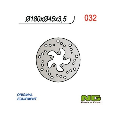 NG přední/zadní brzdový kotouč GAS GAS PAMPERA 125/250/370 '98, EC 50 '99, TXT BOY 50 '00-02, (180X45X3,5MM) (5X6,5MM)