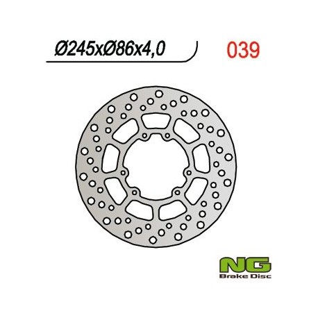 NG přední brzdový kotouč YAMAHA XT/XTX 250 '08-21, XT 350 '90-00, YZ 125/250 '89-'91 (245X86X4) (6X6,5MM)