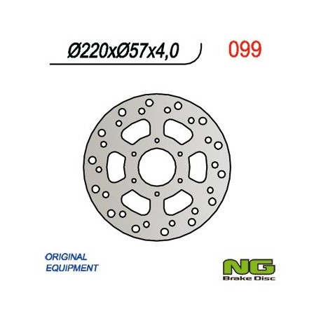 NG zadní brzdový kotouč DERBI GPR50 '97-'03, CAGIVA 50 MITO '98-'99 (220x57x4)